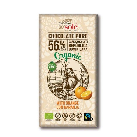 Chocolates Solé - 56% bio csokoládé naranccsal