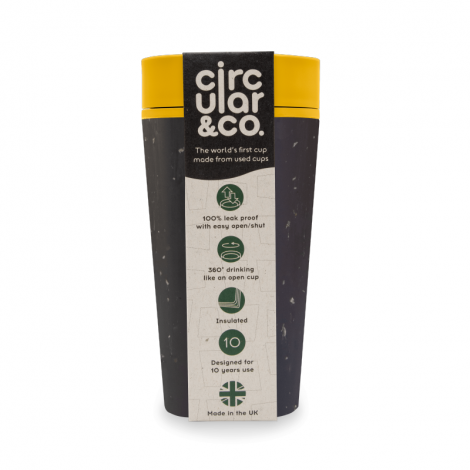 Kör alakú kupa (rCup) fekete és mustár 340ml