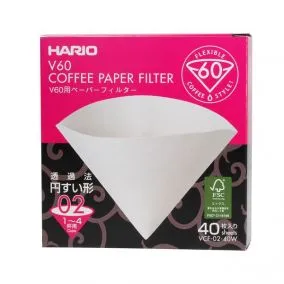 Hario V60-02 papírszűrők 40 db, fehér (VCF-02-40W)