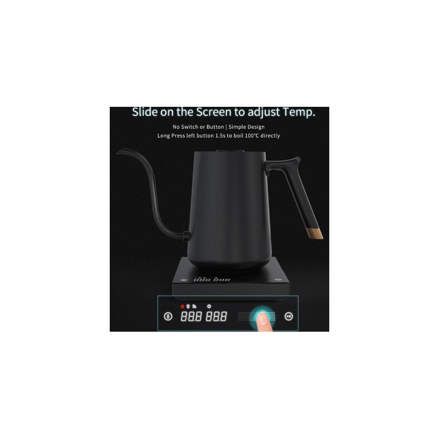 Timemore Mini Fish Smart Pour Over Thin 0,6 l vízforraló fekete színben