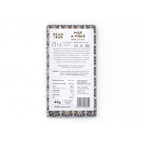 Czekolada Ajala 66% z makiem i wiśnią