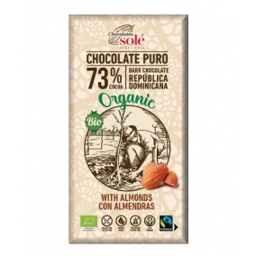 Chocolates Solé - 73%-os bio étcsokoládé mandulával 150g