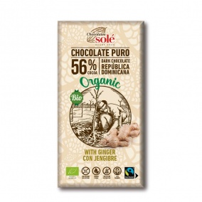 Solé csokoládé - 56%-os bio csokoládé gyömbérrel