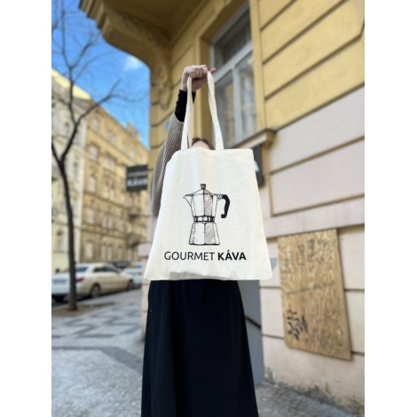 Vászontáska - mokka teáskanna
