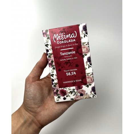 Csokoládé Vegyes csokoládé, Tanzánia Eper, kókusz, rózsa 58,5%