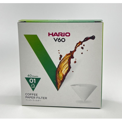 Hario V60-01 papírszűrők 40 db, fehér (VCF-01-40W)