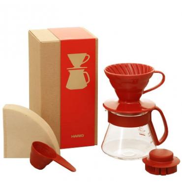 Hario Pour Over Kit kerámia V60-01 piros 2