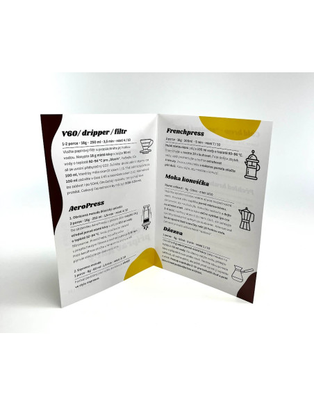 A5-ös brosúra: A kávékészítés áttekintése