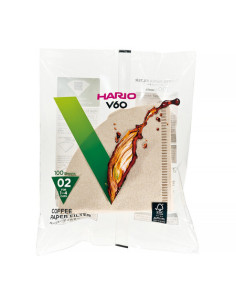 Hario V60-02 100 db, fehérítetlen papírszűrő (VCF-02-100M)
