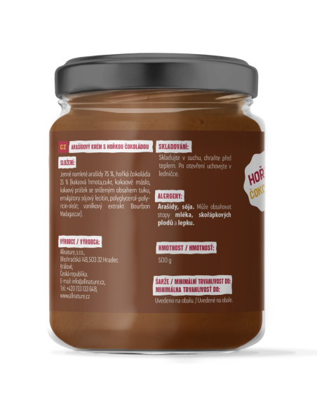Allnature Mogyoróvaj keserű csokoládéval 500 g