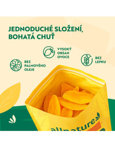 Allnature Szárított mangószeletek 500 g 2